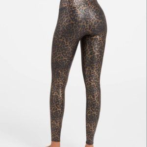 Spanx faux leather leopard Cheetah leggings